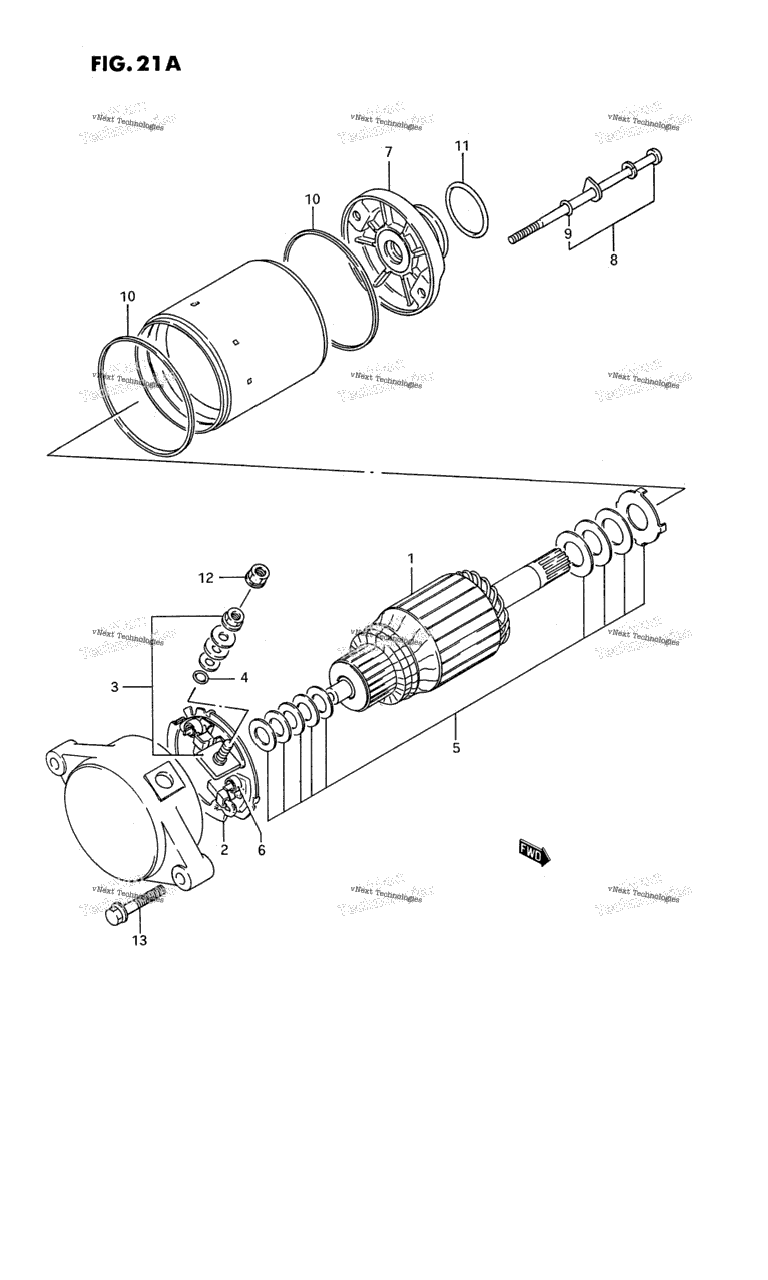 Схема узла Starting Motor (E.no.125081%)