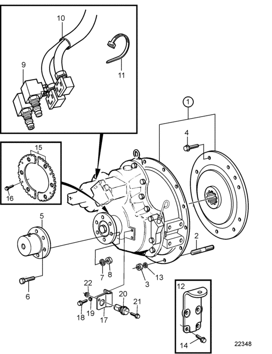 Схема узла Reverse Gear Mg 5075A-E Для Volvo Penta D9A2B D9-500 (R5)
