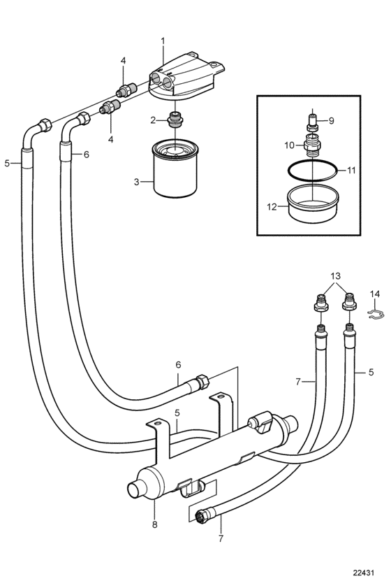 Схема узла Lubricating System Для Volvo Penta 8.1Gi-G