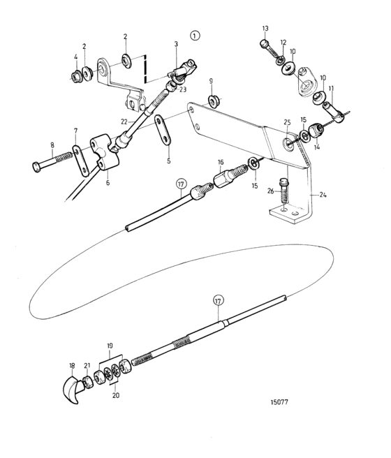 Схема узла Control Connection, Speed And Stop Control: A Для Volvo Penta Md2020A