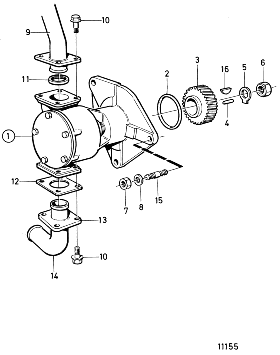 Схема узла Sea Water Pump, Sn1101044436/Xxxxx- Для Volvo Penta Tamd71B