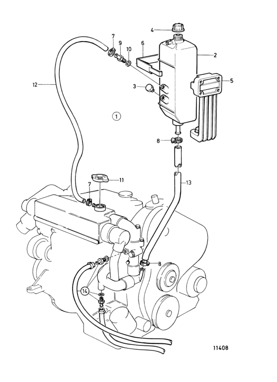 Схема узла Expansion Tank, Components Для Volvo Penta Tmd22A