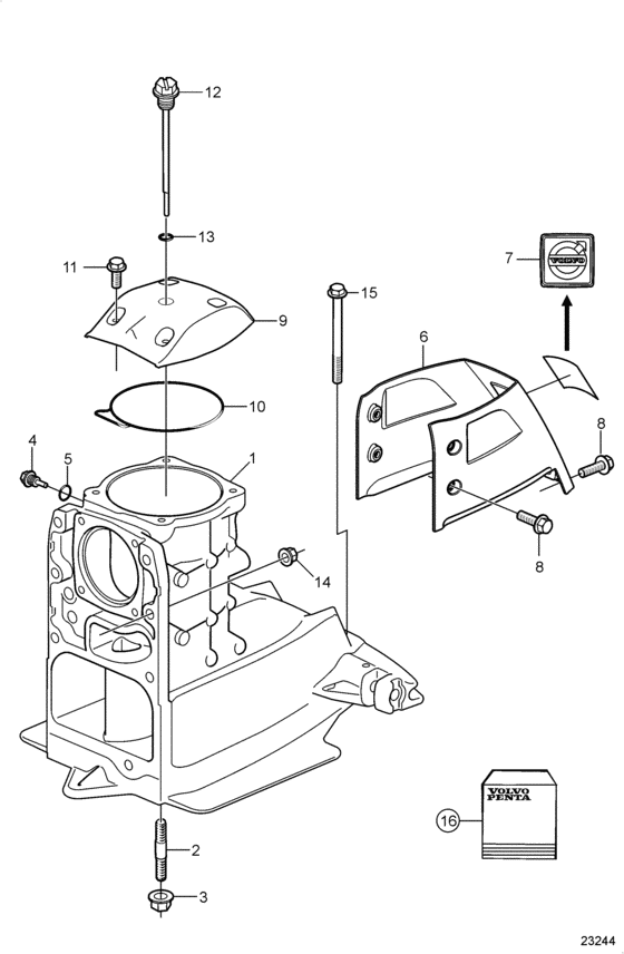 Схема узла Upper Gearhousing Для Volvo Penta Dps-A