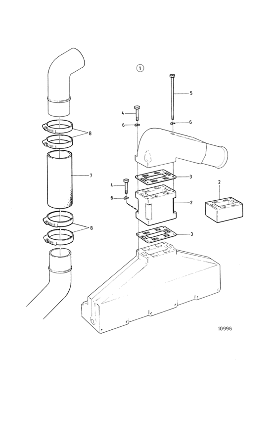 Схема узла Extension Kit, Exhaust Manifold: 857127 Для Volvo Penta 431B