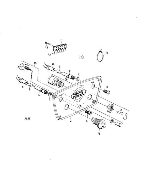 Схема узла Панель Инструментов Для Volvo Penta Aqd2B