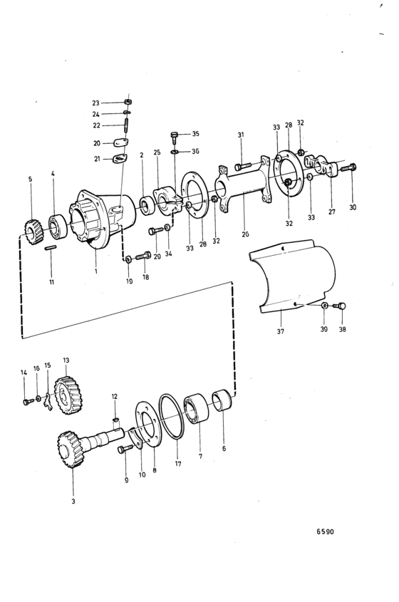 Схема узла Drive Device, Fuel Injection Pump: B Для Volvo Penta Td120Brc