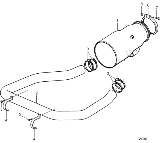 Схема узла Wet Exhaust Pipe Elbow Для Volvo Penta D11A-A
