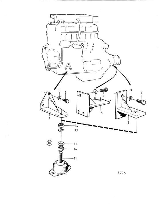 Схема узла Engine Suspension: C Для Volvo Penta Bb115C