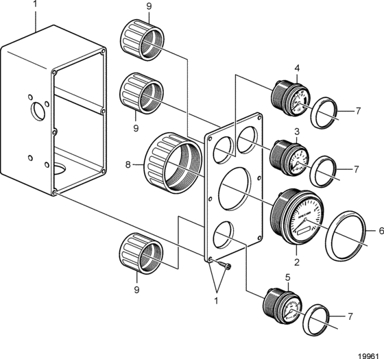 Схема узла Instrument Panel 24V, Engine Mounted Для Volvo Penta D12D-C Mh