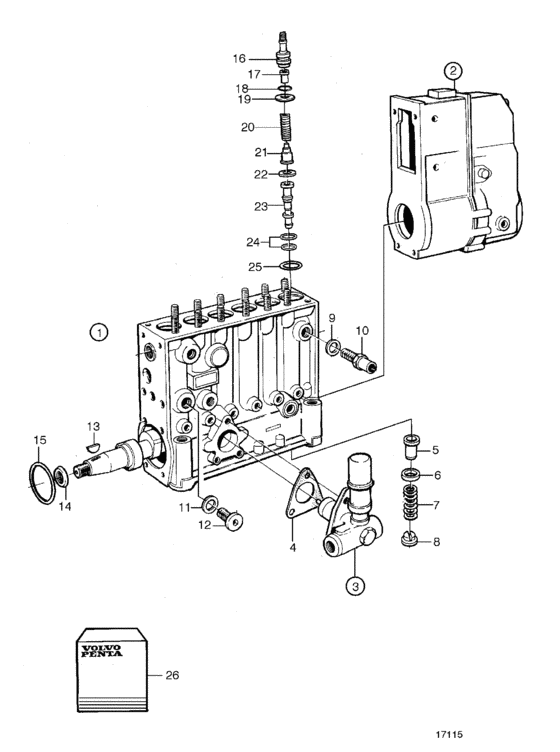 Схема узла Fuel Injection Pump, Components Для Volvo Penta Tamd74L-B