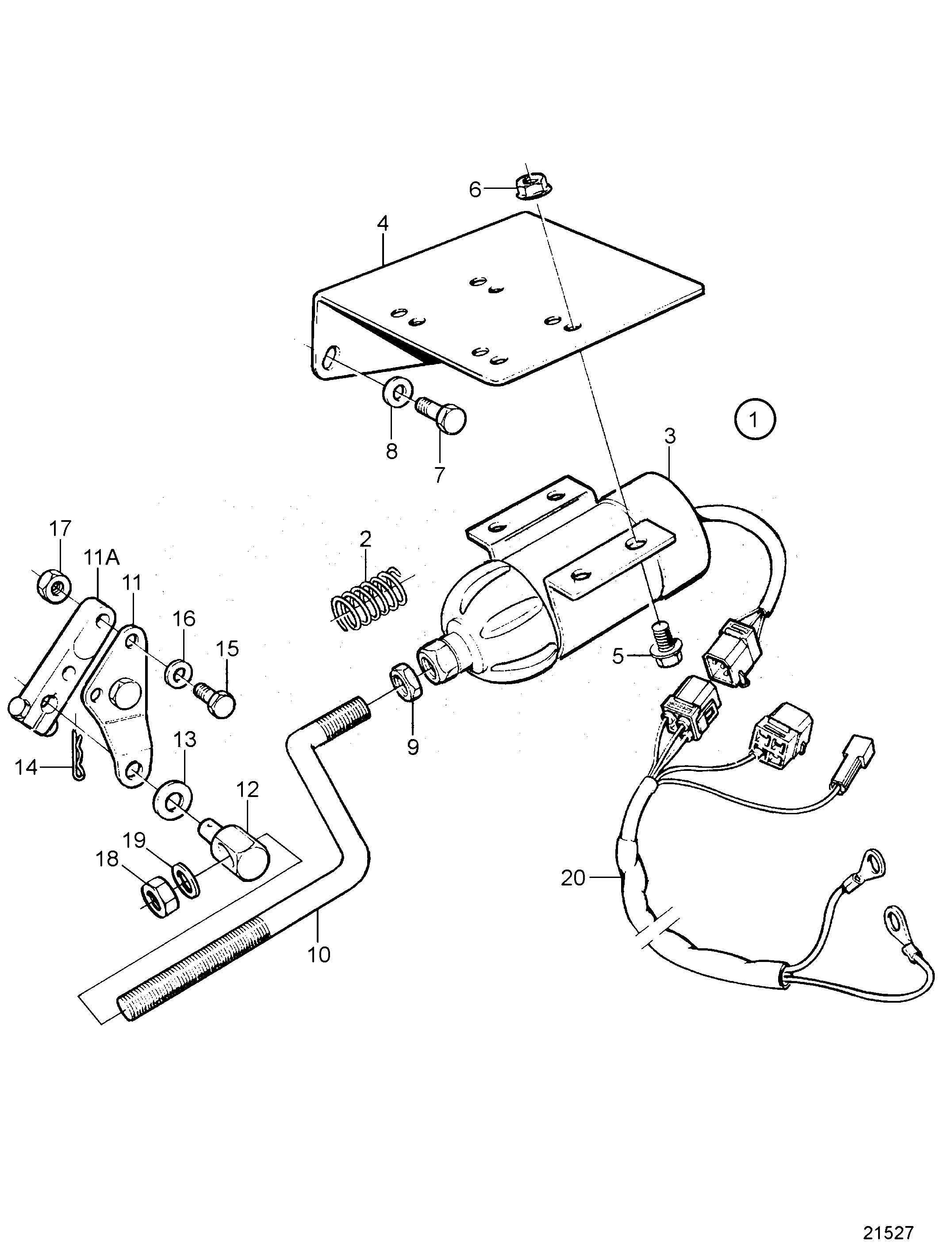 Схема узла Stop Solenoid 24V, Energized To Run. Later Prod