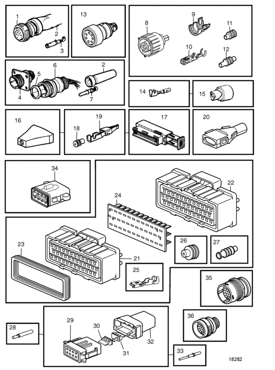 Схема узла Electrical Materials Для Volvo Penta D12C-A Mp