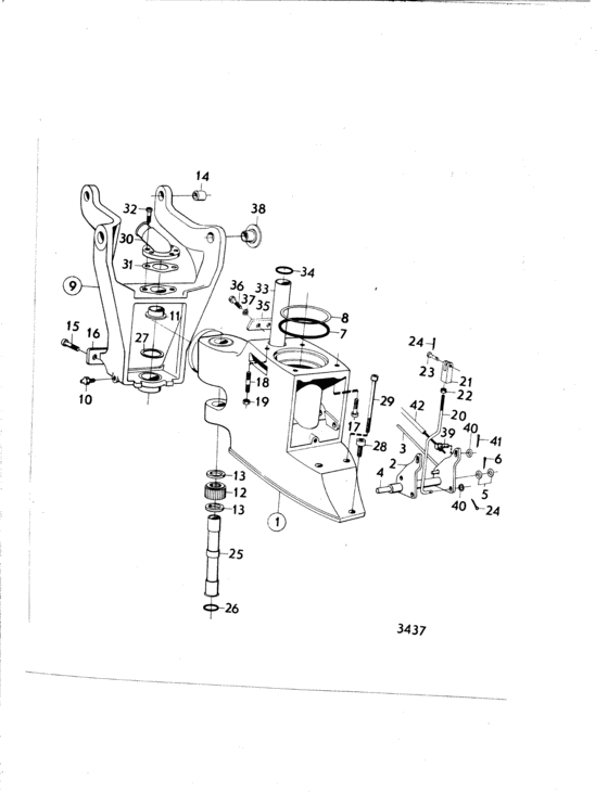Схема узла Intermediate Housing Aq Drive Unit 280T Для Volvo Penta Bb115C