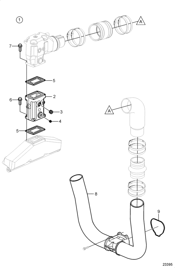 Схема узла Exhaust, 6\'\' Risers Для Volvo Penta 8.1Gxi-G