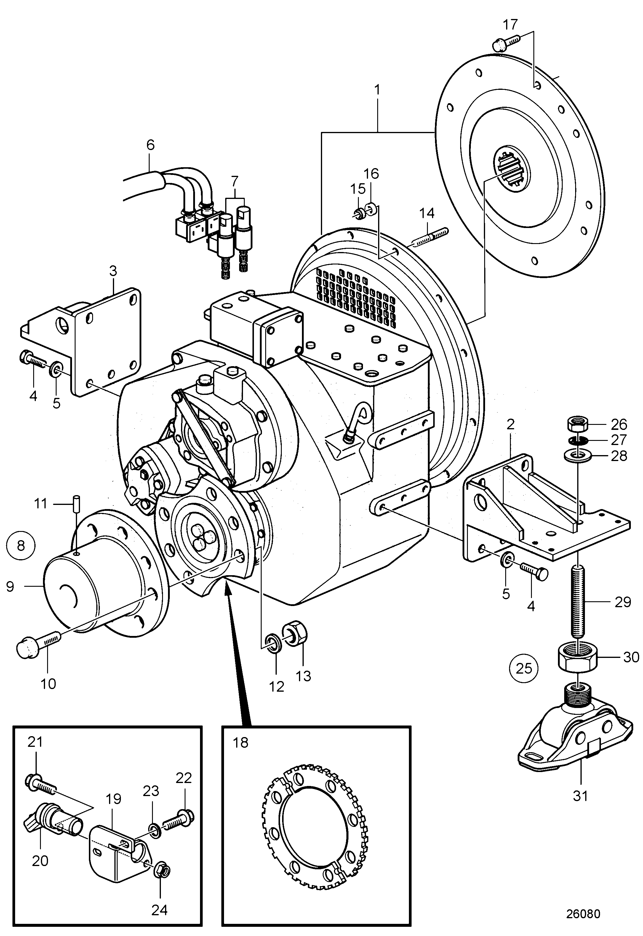 Схема узла Соединительные Компоненты Twin Disc Mg5114Sc