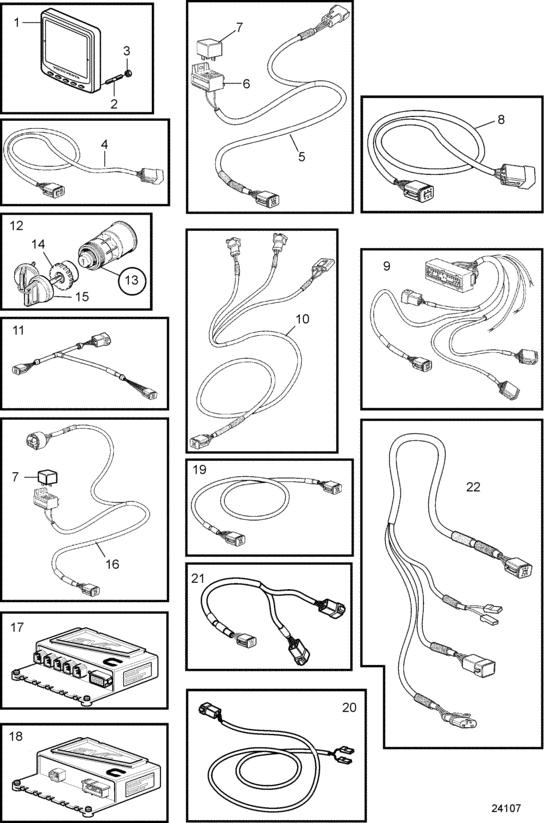 Схема узла Control Unit And Cables, Evc-C Для Volvo Penta D11A-C