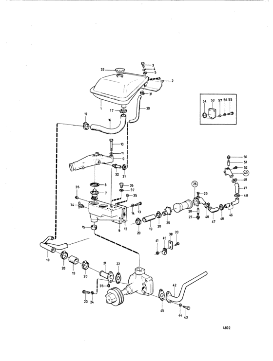 Схема узла Keel Cooling System, Later Prod: A Для Volvo Penta Md70B