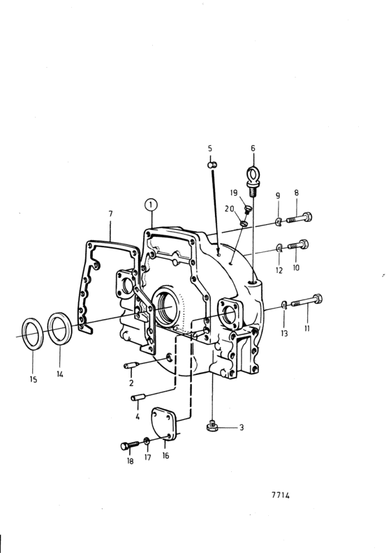 Схема узла Flywheel Housing: A Для Volvo Penta Td100Chc