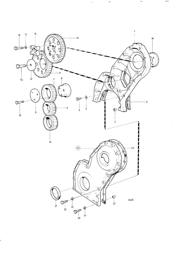Схема узла Timing Gear Casing And Gears Для Volvo Penta Aqad30A