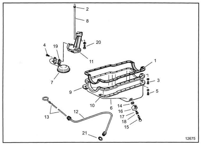 Схема узла Oil Pan And Oil Pump Для Volvo Penta 5.0Flphur