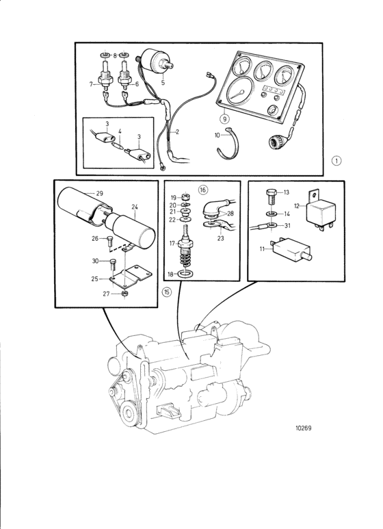 Схема узла Conversion Kit, 1, 5-2Pole Electrical System Для Volvo Penta Aqad31A