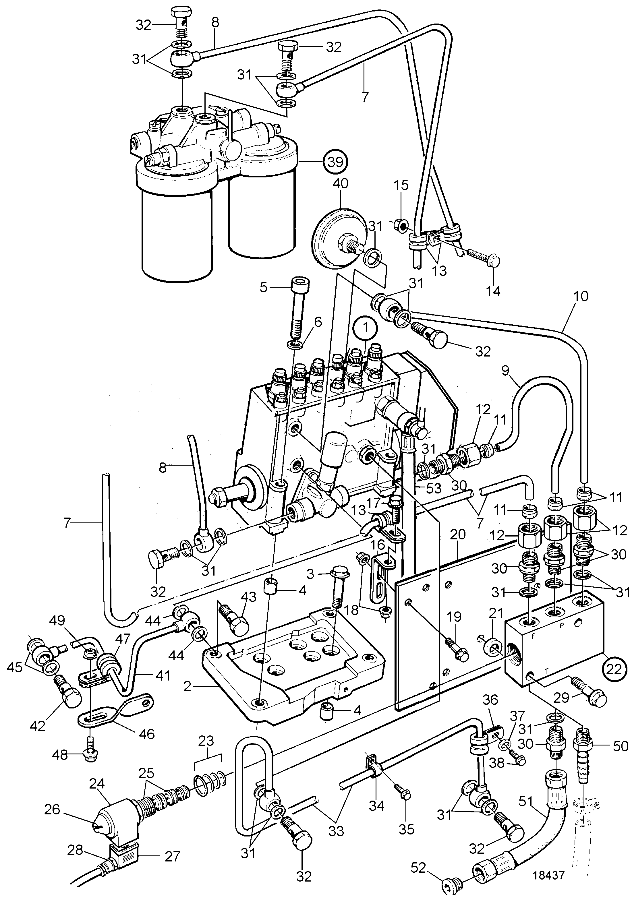 Схема узла Fuel System With Fuel Shut-Off Valve. Classifiable Fuel System: Aux