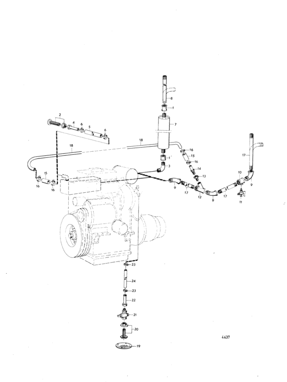 Схема узла Outer Exhaust Line And Water Strainer Для Volvo Penta Mb10A