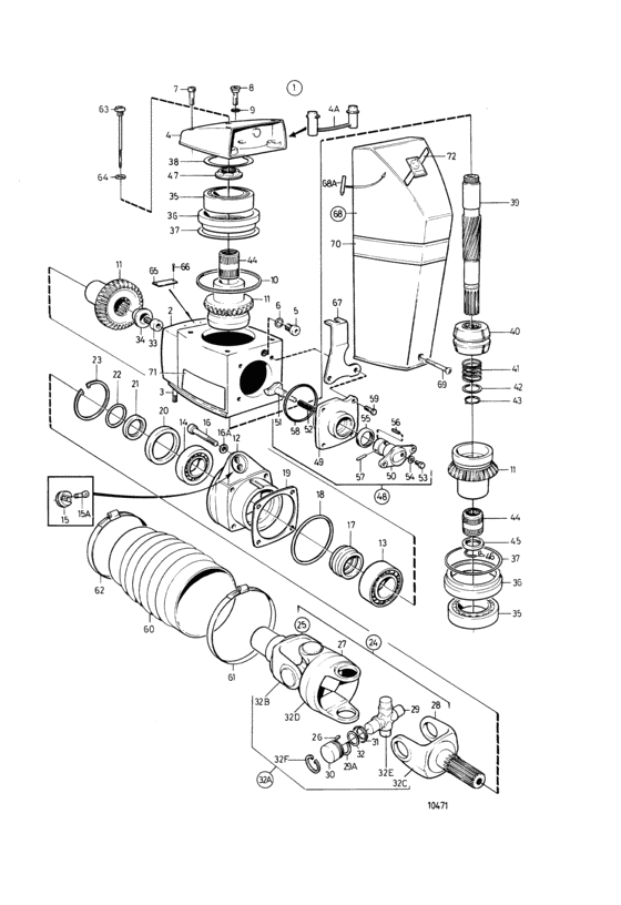 Схема узла Upper Gear Unit Для Volvo Penta 431B