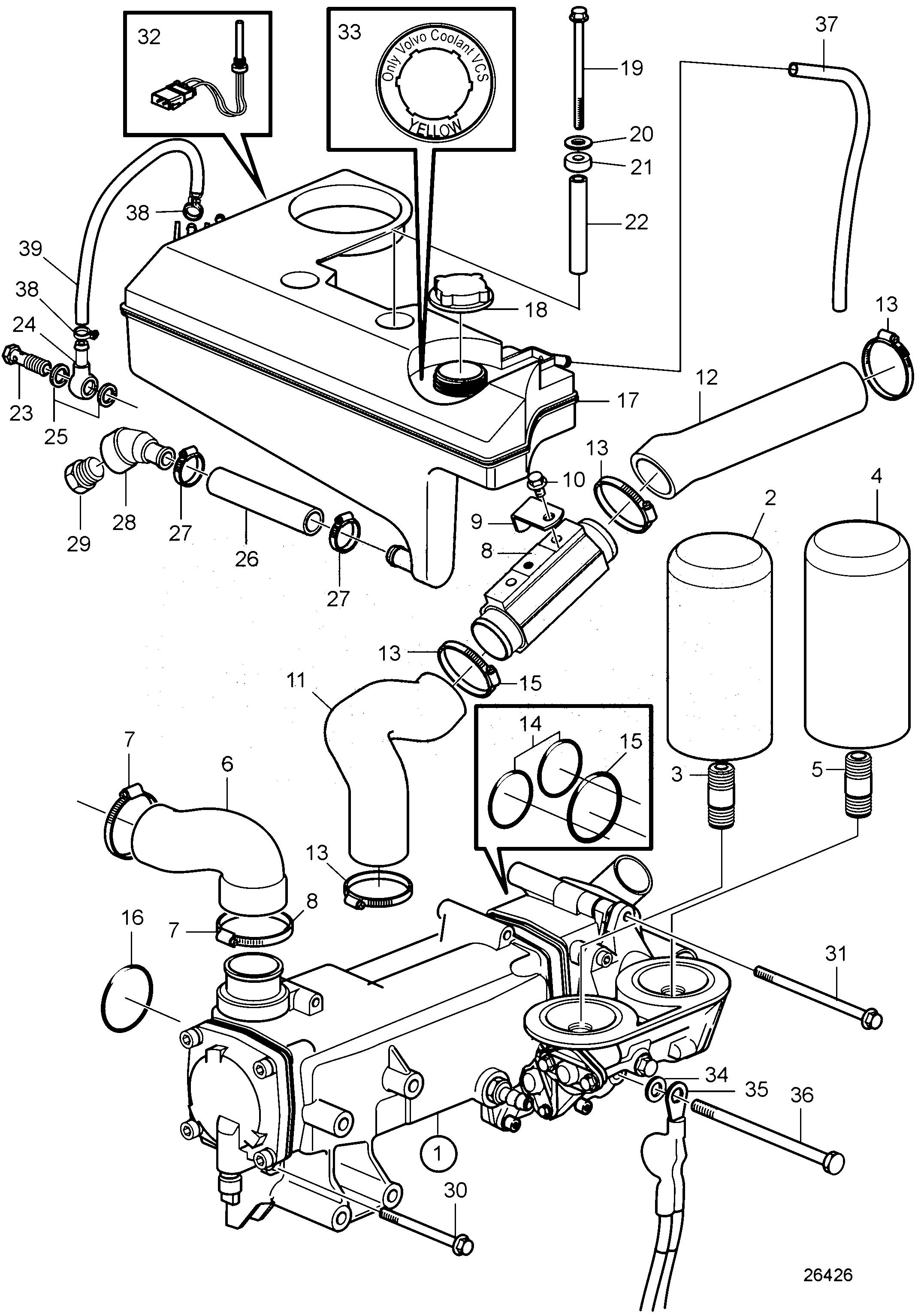 Схема узла Heat Exchanger And Expansion Tank. Sn2004017351-