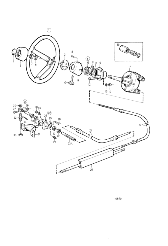 Схема узла Steering System Sts 330 Для Volvo Penta Ad41B