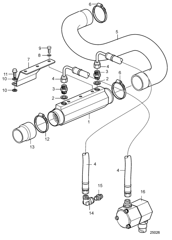 Схема узла Ips Oil Cooler, Gas Для Volvo Penta Ips-D
