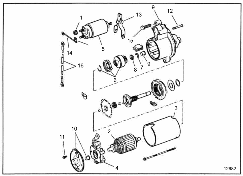Схема узла Стартер Для Volvo Penta 5.0Flphus