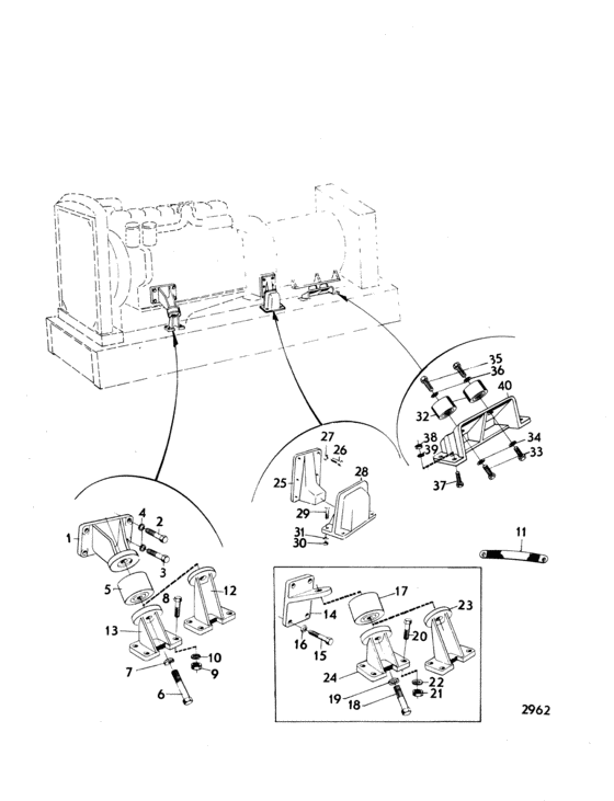Схема узла Flexible Engine Suspension Для Volvo Penta Tad121Chc
