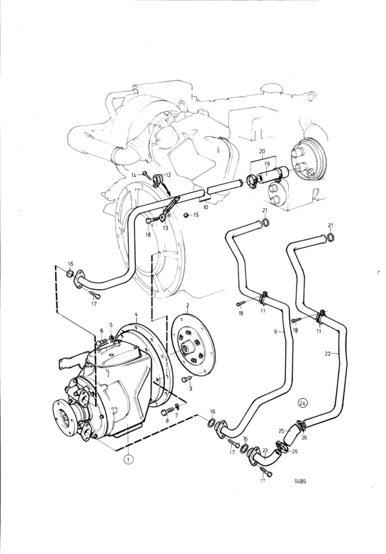 Схема узла Connecting Components Reverse Gear Ms4A, Ms4B Для Volvo Penta Tamd31A