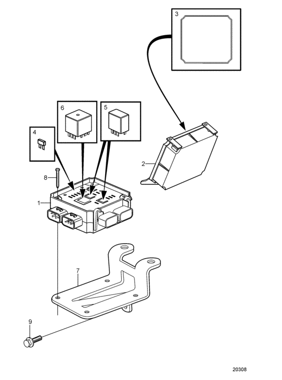 Схема узла Fuse And Relay Box Для Volvo Penta 8.1Gxi-Df