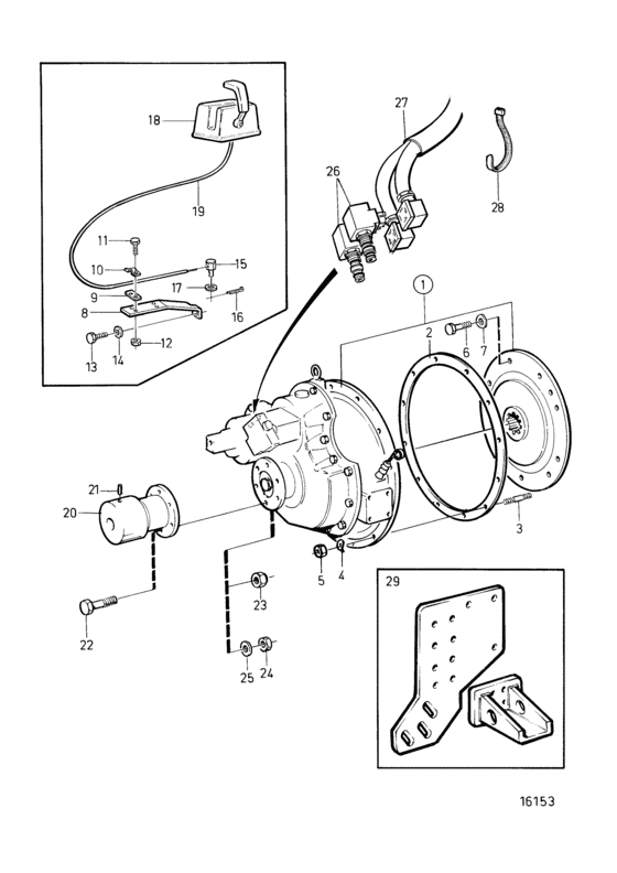 Схема узла Reverse Gear Mg 507-1, Mg 507A-1, Mg 507-1E, Mg 507A-1E Для Volvo Penta Tamd73P-A