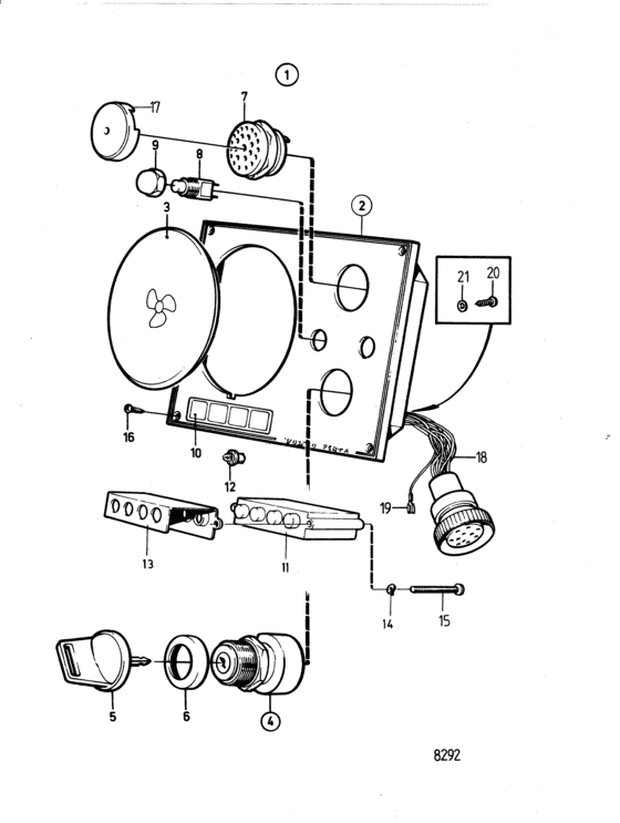 Схема узла Instrument Panel 12V Для Volvo Penta 2003