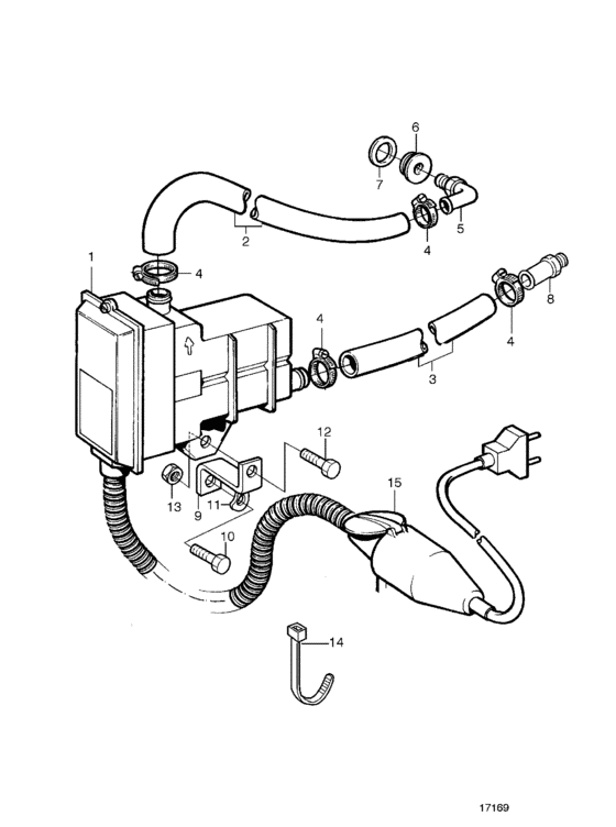 Схема узла Engine Heater, Separately Mounted Для Volvo Penta Tamd71B