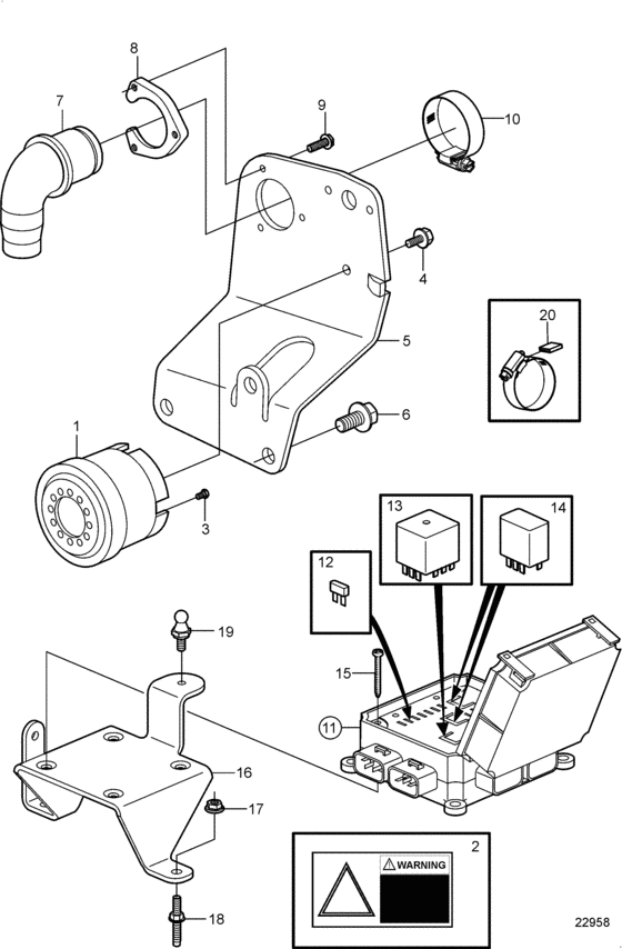 Схема узла Alarm And Circuit Breaker Для Volvo Penta 5.7Gii-B