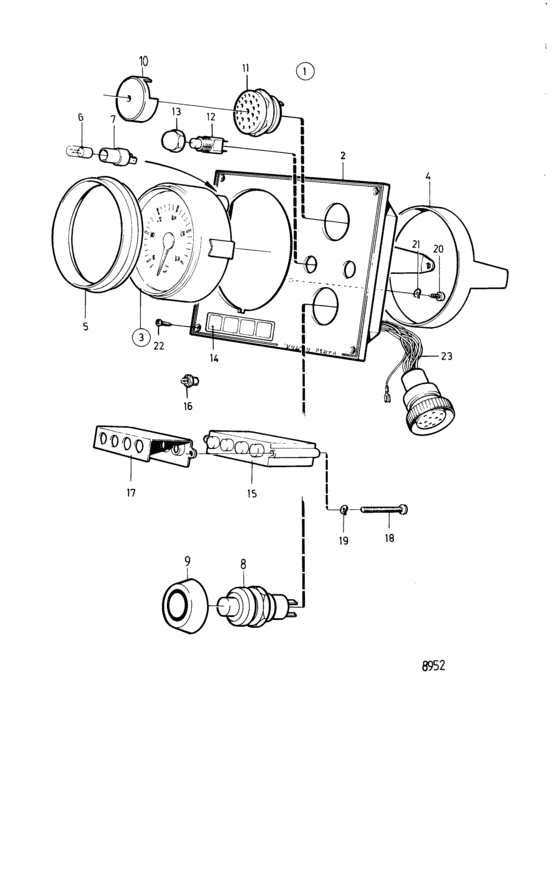 Схема узла Instrument Panel 12V Для Volvo Penta 2003T