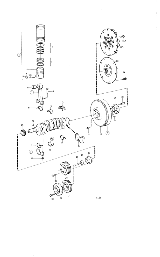 Схема узла Crank Mechanism: A Для Volvo Penta Tmd31D