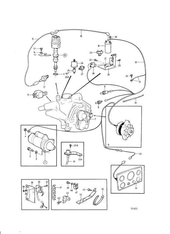 Схема узла Electrical Equipment And Instruments Для Volvo Penta 501A/Ms4