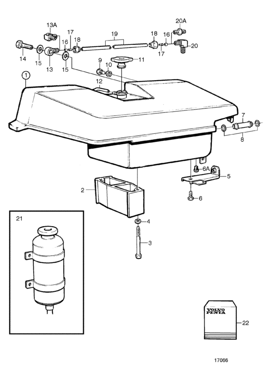 Схема узла Expansion Tank: B Для Volvo Penta Tamd72Wj-A
