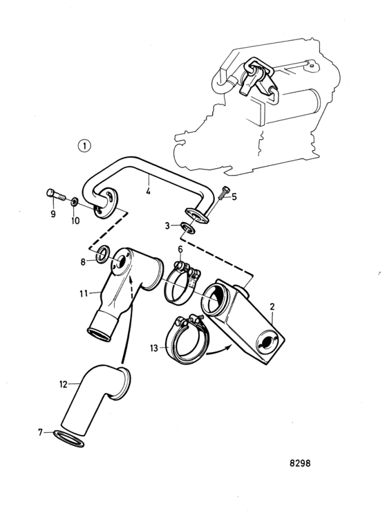Схема узла Exhaust Riser Kit Для Volvo Penta 2003Tb
