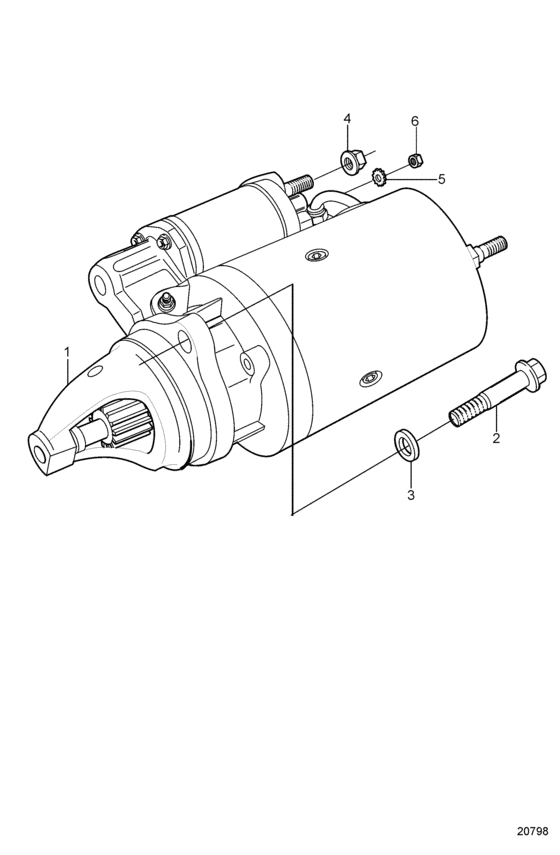 Схема узла Стартер Для Volvo Penta 5.7Gxii-D
