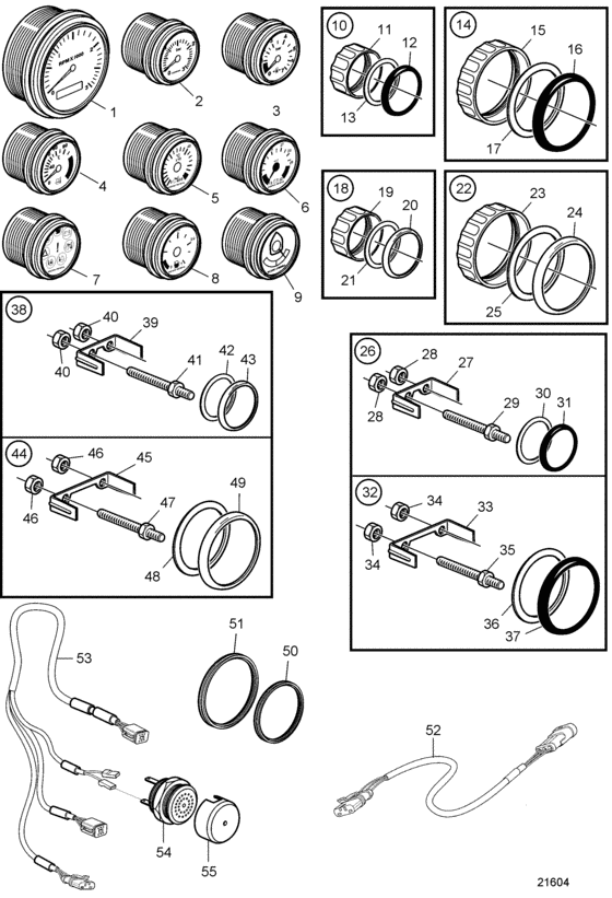 Схема узла Electrical Materials, Instrument Evc-A Для Volvo Penta D12C-A Mp
