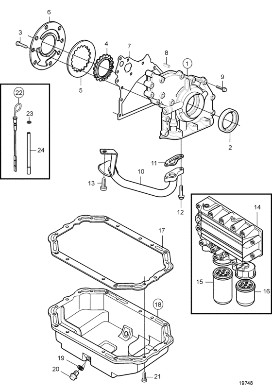 Схема узла Lubricating System Для Volvo Penta D5A-B Ta