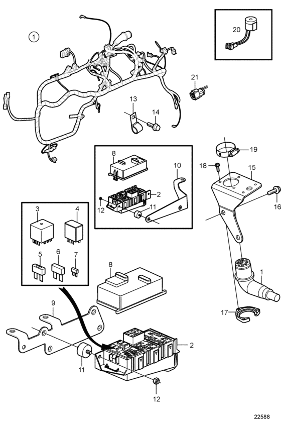 Схема узла Engine Harness Для Volvo Penta 5.7Gxii-G