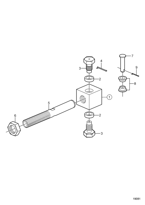 Схема узла Steering, Manual Для Volvo Penta Sx-C1