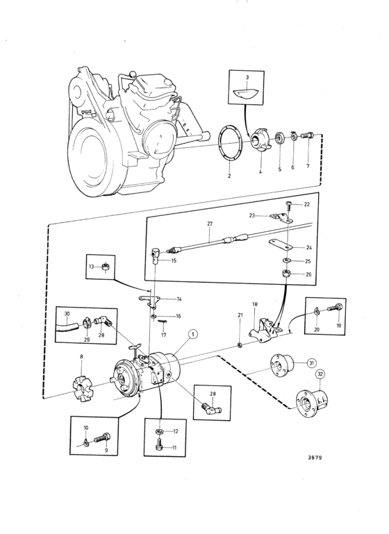 Схема узла Connecting Components Reverse Gear Для Volvo Penta Md5C